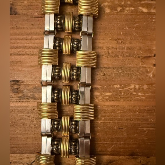 Gold Silver Metal Beaded Belt VTG Jose Cotel but no identifying marks 1960s - Picture 4 of 8